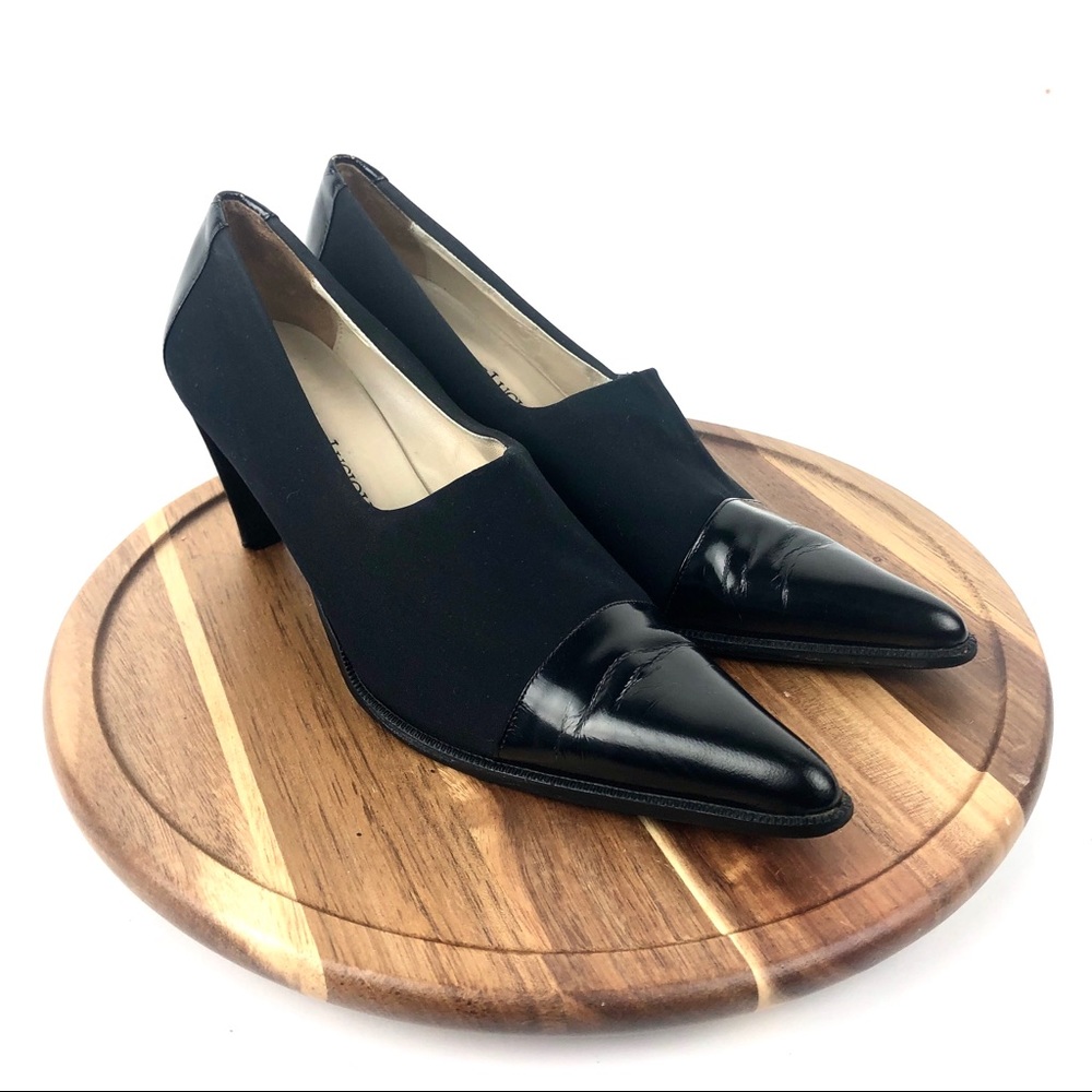 GASTONE LUCIOLI Italy Black Leather High Heels 38